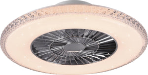 Rl live your light reality harstad - ventilator - chroom - incl. 1x smd 38 w - afstandsbediening - geintegreerde dimmer - traploos instelbare lichtkleur - niet geschikt voor externe dimmer - slaaptimer - geheugenfunctie - 3 snelheidsinstellingen - zomer-
