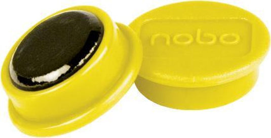 Nobo magnetische whiteboard magneten - pak van 10 stuks - 24mm magneten - geel