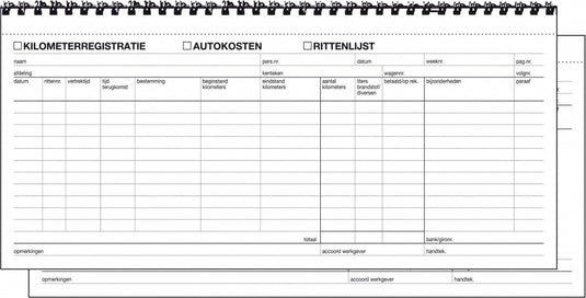 Sigel kilometerregistratie autokostenboek - expres - zelf kopiërend - 40 vel - si-30205