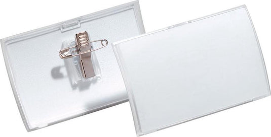 Merkloos sans marque durable naambord click fold met combiklem, kunststof, 25 ve, 54 x 90 mm