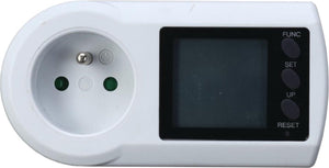 Profile energiemeter stopcontact - verbruiksmeter - lcd display - wit - penaarde