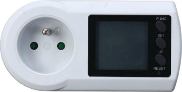 Profile energiemeter stopcontact - verbruiksmeter - lcd display - wit - penaarde