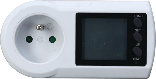 Profile energiemeter stopcontact - verbruiksmeter - lcd display - wit - penaarde