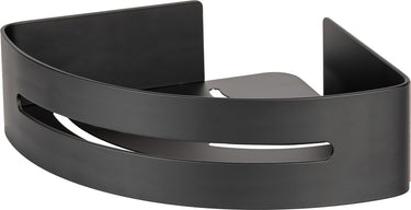 Wenko turbo-loc doucherek hoek bivio mat zwart aluminium 30x23cm - badrek - douchemand - bevestigen zonder boren - zelfklevend