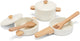 Woet ® houten pannenset wit - 7-delige set met kookgerei - speelgoed keukenset - speelgoedkeuken accessoires voor kinderen - rollenspel keukenspeelgoed - vanaf 2 jaar