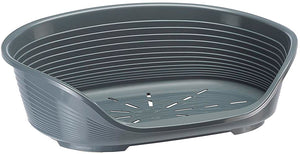 Ferplast kunststof hondenmand, hondenbed met antislip dopjes, hondenmand 93,5 x 68 x h 28,5 cm, grijs l
