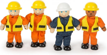 Tidlo houten poppenhuis poppetjes bouwvakkers