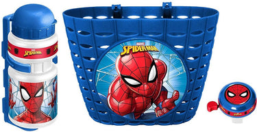 Marvel spider-man kinderfietsaccessoires blauw 3-delig