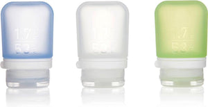Human gear - gotoob+ 3-pack small - - herbruikbaar - reisflacon - lekvrij - lichtgewicht - 53ml - clear green blue