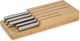 Joseph joseph - elevate steel messen met houder voor lade bamboe 5-delig - roestvast staal - bruin -