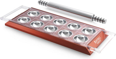 Marcato ravioli maker met deegroller - rood - 10 vaks