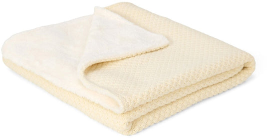 Little dutch gebreid wiegdeken - fleece – wit – essentials