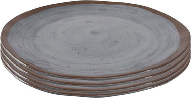 Bo-camp - ontbijtbord - halo - 4 stuks - melamine - grijs