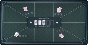 Longfield pokerkleed groen 180x90 cm - polyester rubber - glad speeloppervlak - poker dobbel accessoire - engelhart