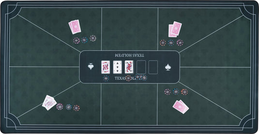Longfield pokerkleed groen 180x90 cm - polyester rubber - glad speeloppervlak - poker dobbel accessoire - engelhart