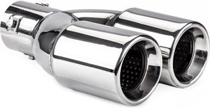 Amio universeel rvs uitlaat sierstuk eindstuk - 2x74mm - mt 008 - aansluit diameter tussen de 36mm en 54mm