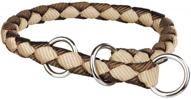 Trixie - honden halsband - bruin - beige - s m - 30-36cm