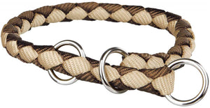 Trixie - honden halsband - bruin - beige - s m - 30-36cm