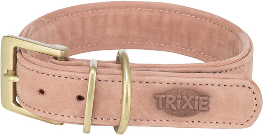 Trixie halsband hond pure leer roze