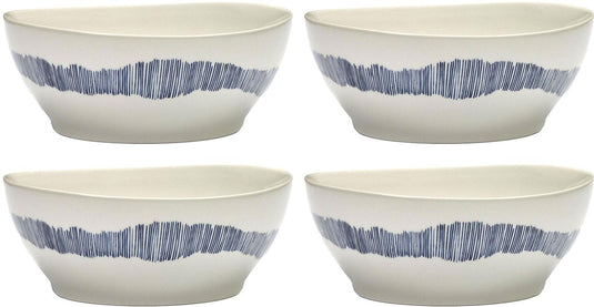 Serax - ottolenghi feast - kom l - wit blauw - 18 ø - 4 stuks