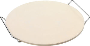 Point-virgule - pizzasteen - cordieriet - met metalen houder - geschikt voor barbecue - 34cm