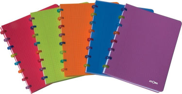 Atoma tutti frutti schrift, ft a4, 144 bladzijden, geruit 5 mm, geassorteerde kleuren 10 stuks