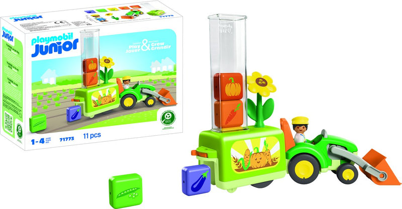 Chargez l'image dans la visionneuse de la galerie, Playmobil junior tractor met laad- en lossysteem - 71773
