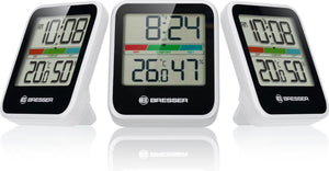 Bresser weerstation - climate monitor thermo- hygrometer dcf - set van 3 - wit