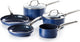 Blue diamond kookpannen set 5-delig met deksels - blauw - anti-aanbak - pfas-vrij