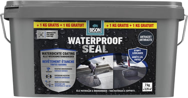 Bison waterproof seal 6 + 1 kg gratis, waterdichte coating, voor alle weeromstandigheden, waterdicht maken, dakovergangen, dakgoot reparatie carports, caravans