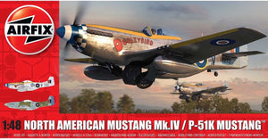 Airfix modelbouwpakket vliegtuigen - 05137 north american mustang mk.iv - p-51k mustang - propellervliegtuig plastic - 1:48 - modelbouw