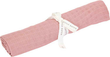 Little dutch swaddle - maat 120 cm - hydrofiele luier meisjes - pink blush, roze - pure