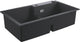 Grohe k500 composiet dubbele spoelbak - 86cm - inbouw - met overloop en automatische afvoer - granite black