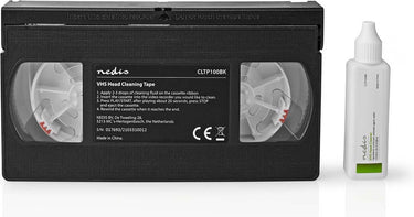Nedis vhs-reinigingscassette - 20 ml - vhs-koppen - zwart