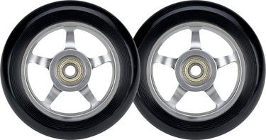 Black dragon stuntstep wielen set - spoked alu - zilver