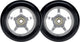 Black dragon stuntstep wielen set - spoked alu - zilver