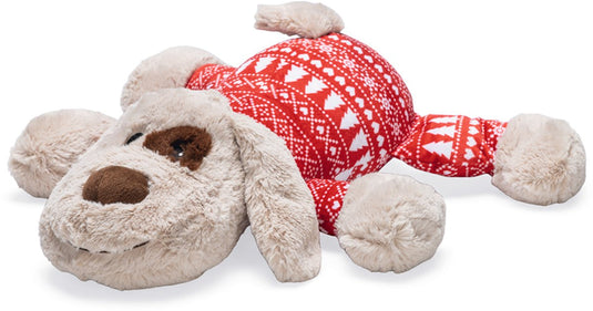 Beeztees kerst xl-knuffel comet - hondenspeelgoed - pluche - wit rood - 45x46x13cm