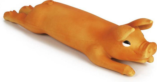 Beeztees latex biggetje met piep - hondenspeelgoed - maat l - 38,5x11x8 cm