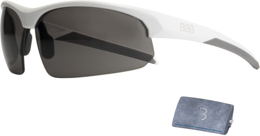 Bbb cycling fietsbril heren en dames - wielrenbril met 3 verwisselbare lenzen - lichtgewicht racefiets bril - mat wit - impress bsg-58
