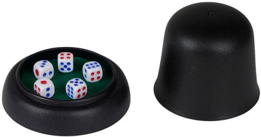 Eddy toys dobbelspel 7-delig - dobbelspel voor kinderen en volwassenen - dobbelspel met dobbelbeker en bakje - compact formaat voor reizen en spelletjesavonden