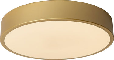 Lucide unar - plafonnière (plafondlamp) - ø 30 cm - led 3 stepdim - 1x18w 2700k - mat goud messing