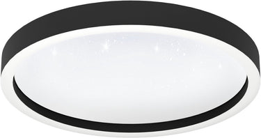 Eglo connect.z montemorelos-z smart plafondlamp - ø 42 cm - zwart wit - instelbaar rgb wit licht - dimbaar - zigbee