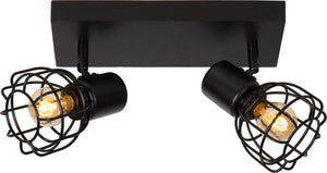 Lucide filox - plafondspot (plafondlamp) - 2xe14 - zwart