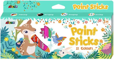 Avenir paint sticks: 12 kleuren, in doos 27.4x2.4cm, 3+