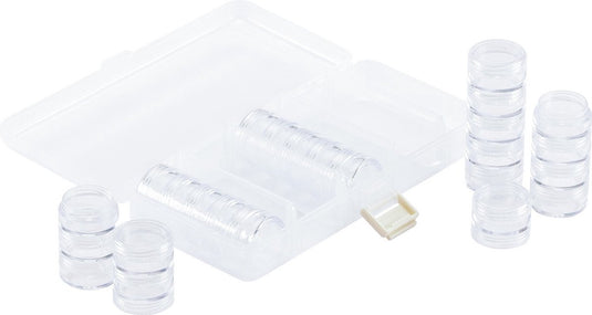 Vaessen creative opbergbox – 18,5 x 8,5 x 3,2 cm – incl. 25 potjes
