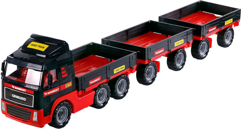 Afbeelding laden in galerijviewer, Cavallino mammoet vrachtwagen met dubbele aanhanger, schaal 1:16
