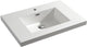 Differnz meubelwastafel reno rechthoek 75x50x5cm polybeton wit 1 kraangat overloop