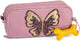 Stones and bones rowan 2.0 - etui - pennenzak voor kinderen - 3 vakken - glitter butterfly - lila