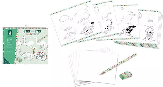 Janod - hachette - creatief dino's tekenen