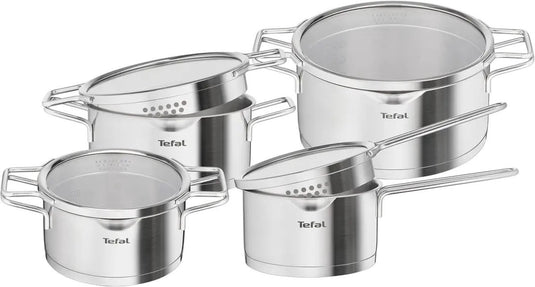 Tefal nordica - pannenset - 4-delig - rvs glas - geschikt voor inductie